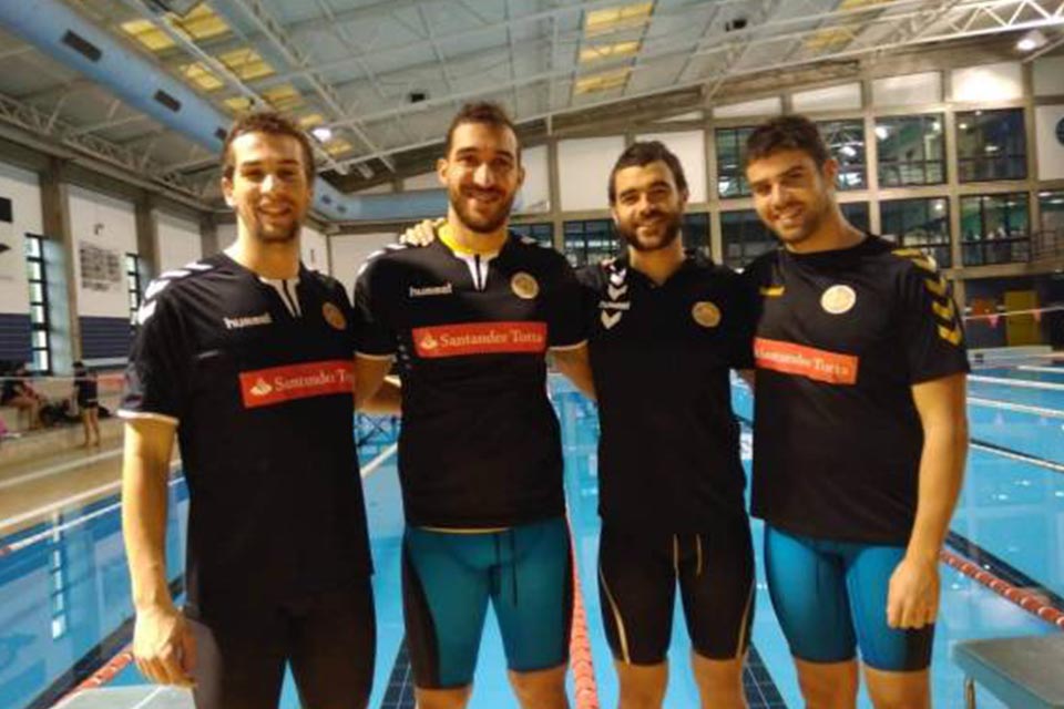 O quarteto recordista nacional nos 4x50 estilos de ‘masters’ em natação.